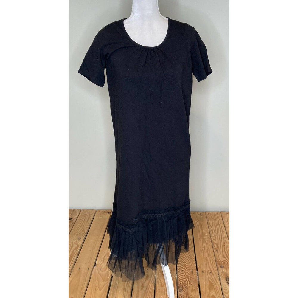 NWT Emberley Black Tulle Hem Midi Dress XS